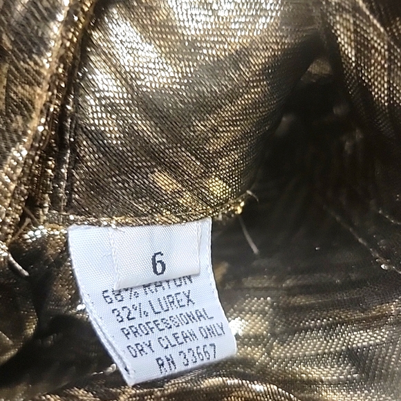 Vintage | Regina Porter | Metallic Gold Lame High Neck Blouse - Picture 9 of 12